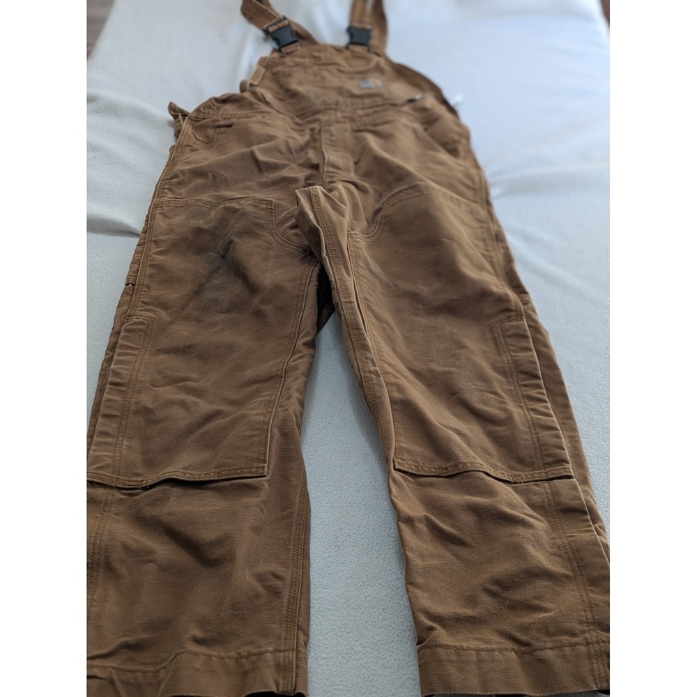 Carhartt FR Flame Resistant Duck Bib Overalls 2112 Brown Men's 34 x 30 READ